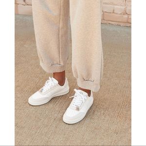 LOEFFLER RANDALL Keeley White Beaded Pin Sneaker